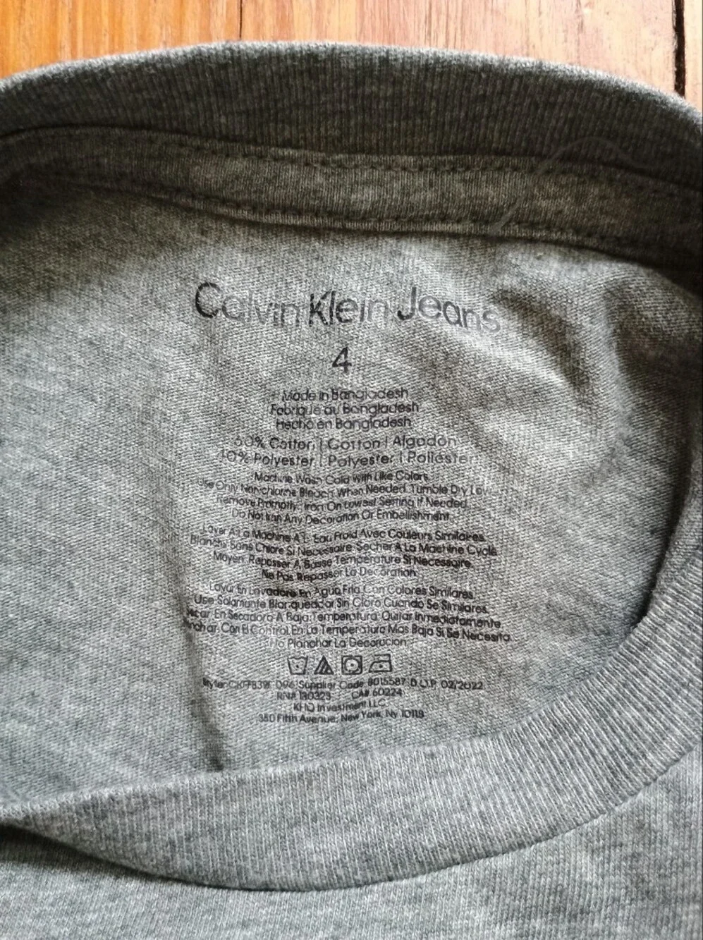Calvin Klein Jeans Kids Long Sleeve Tee Heather Gray with Logo